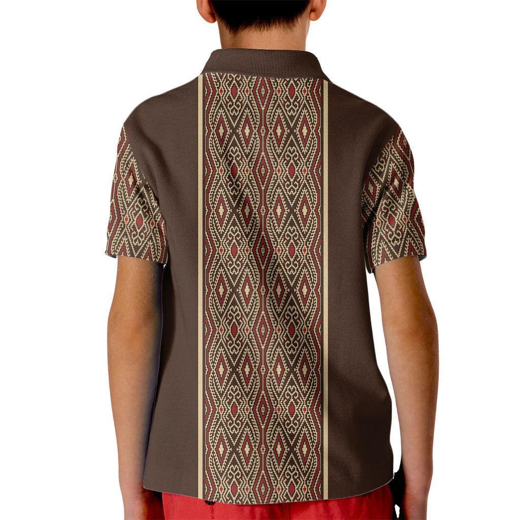 Mabuhay Philippines Festival Kid Polo Shirt Tnalak Modern Filipiniana Inspired LT14 - Polynesian Pride