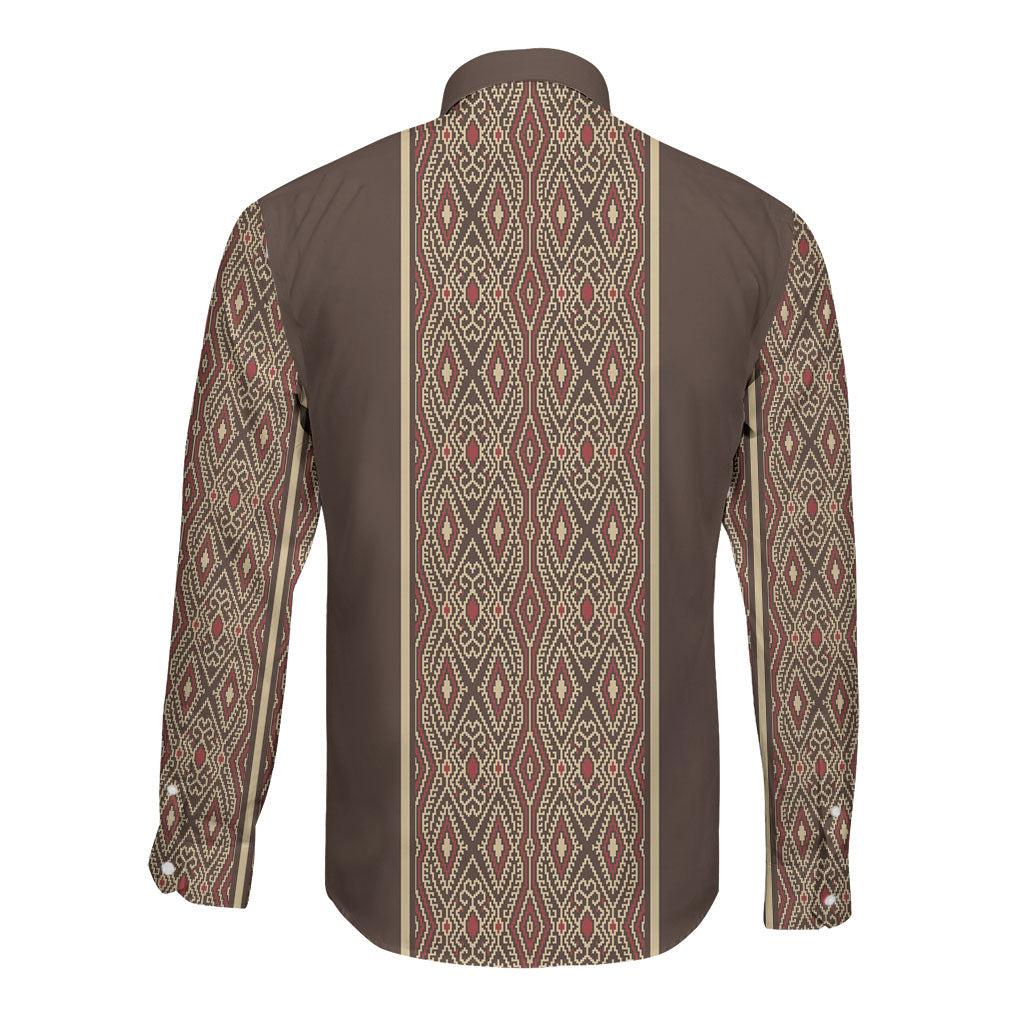 Mabuhay Philippines Festival Long Sleeve Button Shirt Tnalak Modern Filipiniana Inspired LT14 - Polynesian Pride
