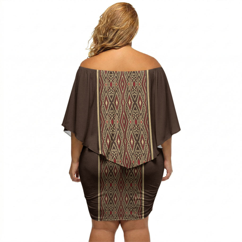 Mabuhay Philippines Festival Off Shoulder Short Dress Tnalak Modern Filipiniana Inspired LT14 - Polynesian Pride
