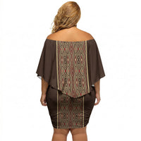 Mabuhay Philippines Festival Off Shoulder Short Dress Tnalak Modern Filipiniana Inspired LT14 - Polynesian Pride