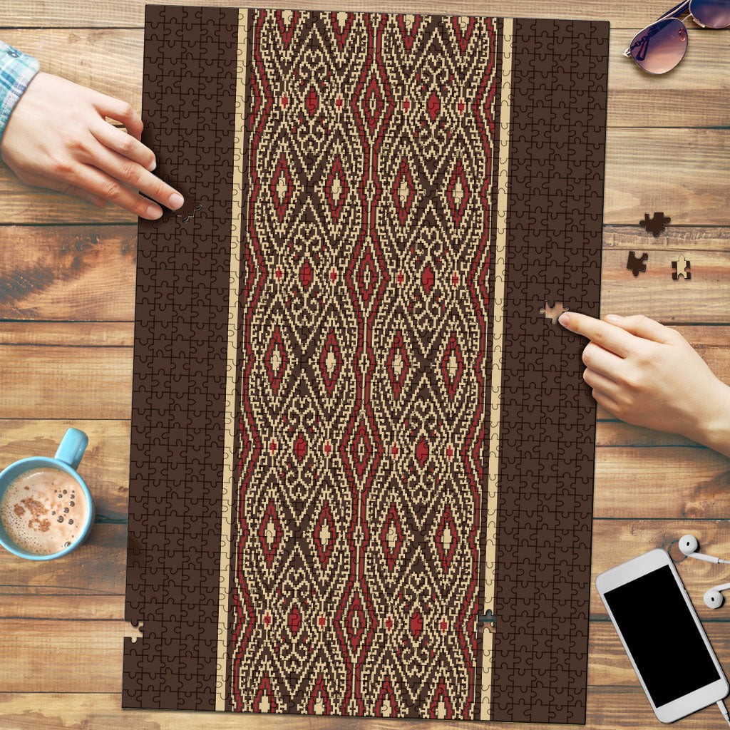 Mabuhay Philippines Festival Puzzle Tnalak Modern Filipiniana Inspired LT14 Brown - Polynesian Pride