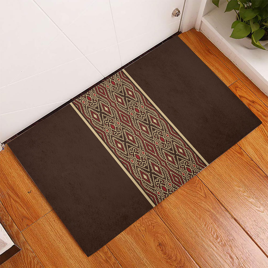 Mabuhay Philippines Festival Rubber Doormat Tnalak Modern Filipiniana Inspired LT14 - Polynesian Pride