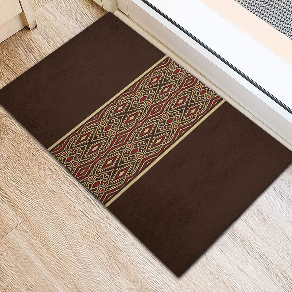 Mabuhay Philippines Festival Rubber Doormat Tnalak Modern Filipiniana Inspired LT14 - Polynesian Pride