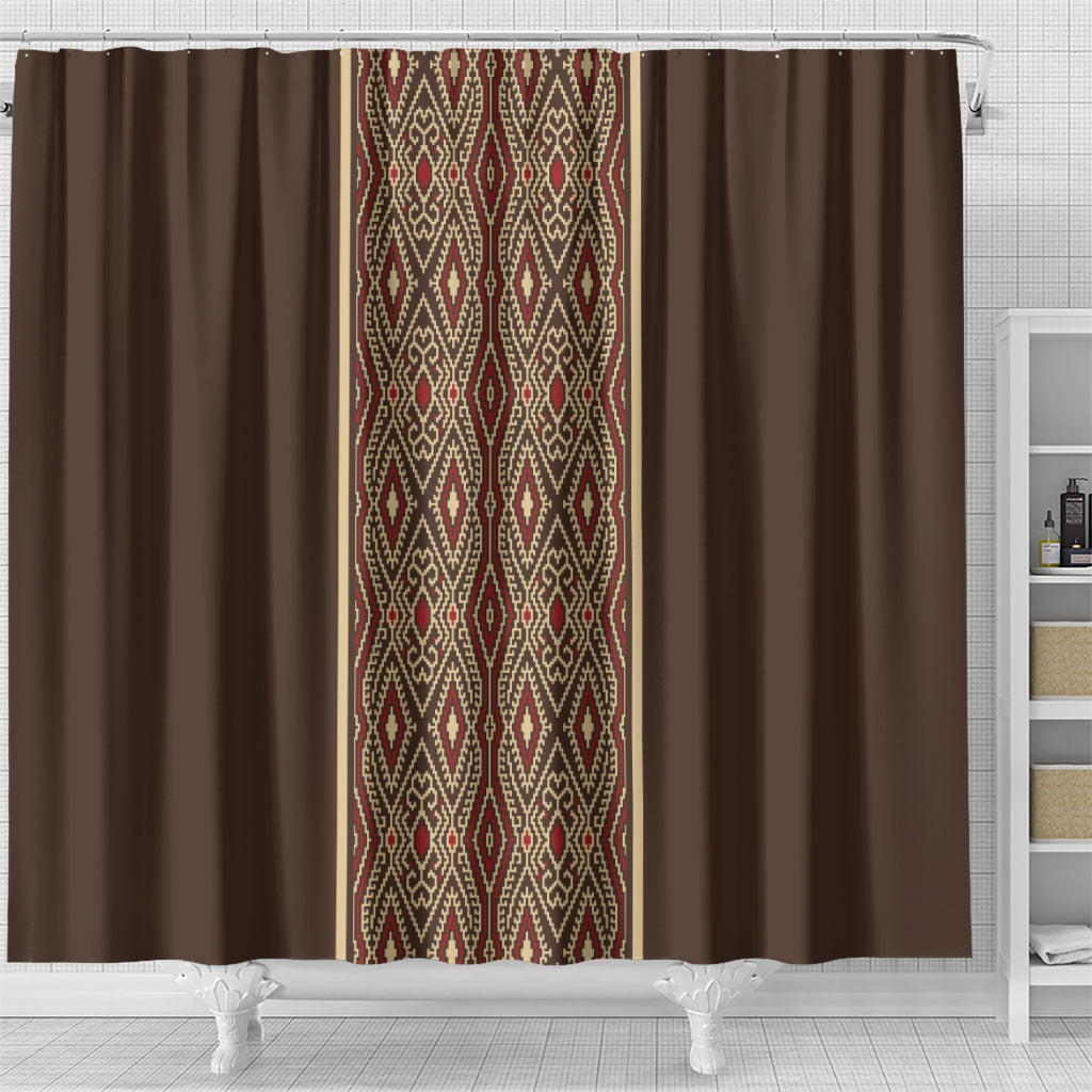 Mabuhay Philippines Festival Shower Curtain Tnalak Modern Filipiniana Inspired LT14 - Polynesian Pride