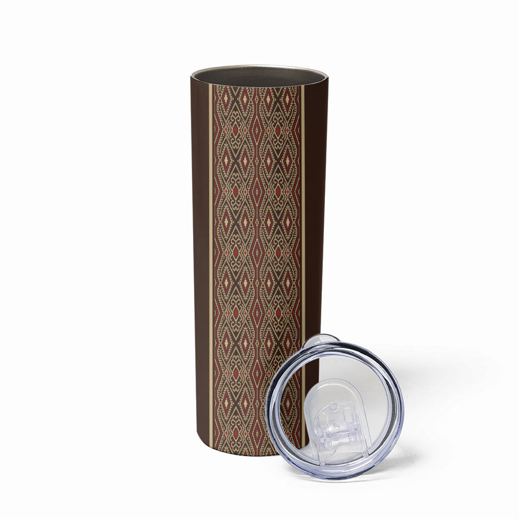 Mabuhay Philippines Festival Skinny Tumbler Tnalak Modern Filipiniana Inspired LT14 - Polynesian Pride