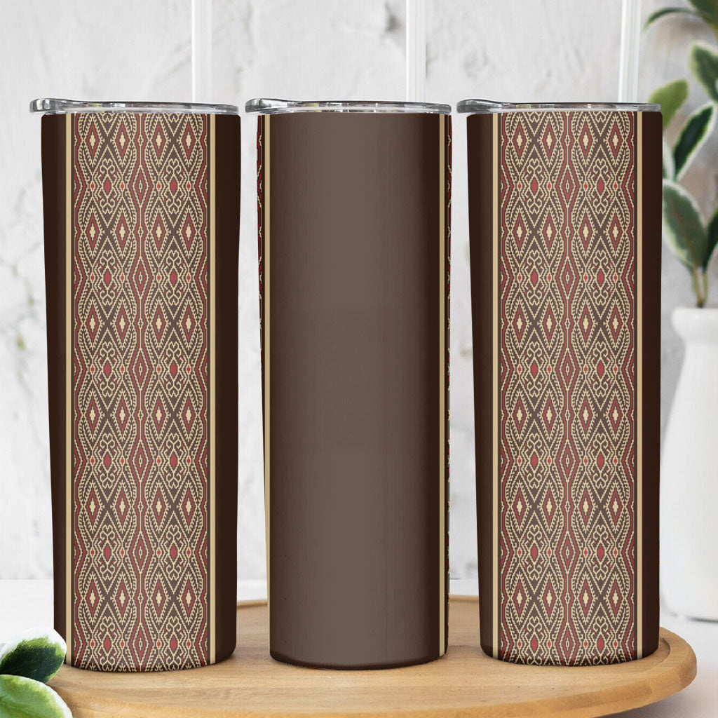 Mabuhay Philippines Festival Skinny Tumbler Tnalak Modern Filipiniana Inspired LT14 - Polynesian Pride
