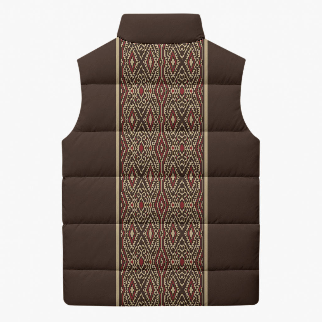 Mabuhay Philippines Festival Sleeveless Puffer Jacket Tnalak Modern Filipiniana Inspired LT14 - Polynesian Pride