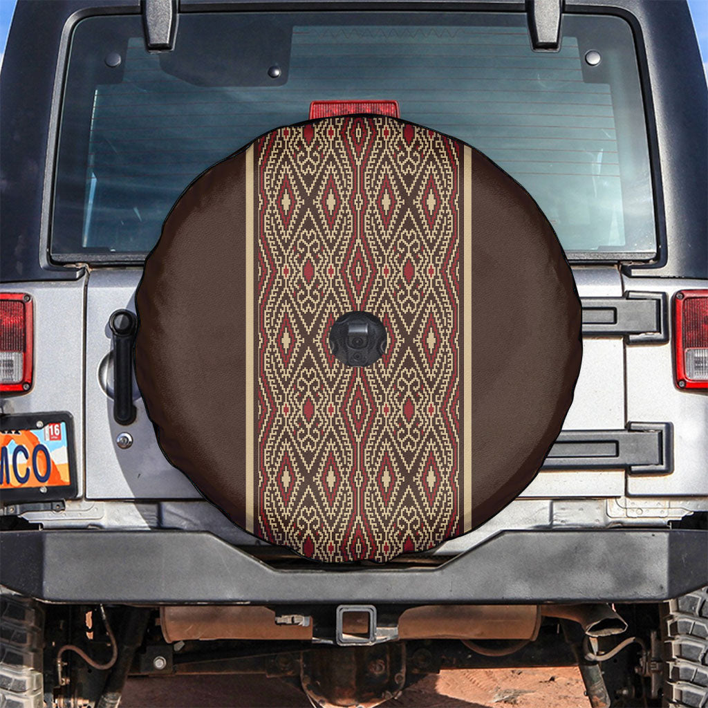 Mabuhay Philippines Festival Spare Tire Cover Tnalak Modern Filipiniana Inspired LT14 Brown - Polynesian Pride