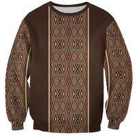 Mabuhay Philippines Festival Sweatshirt Tnalak Modern Filipiniana Inspired LT14 Unisex Brown - Polynesian Pride