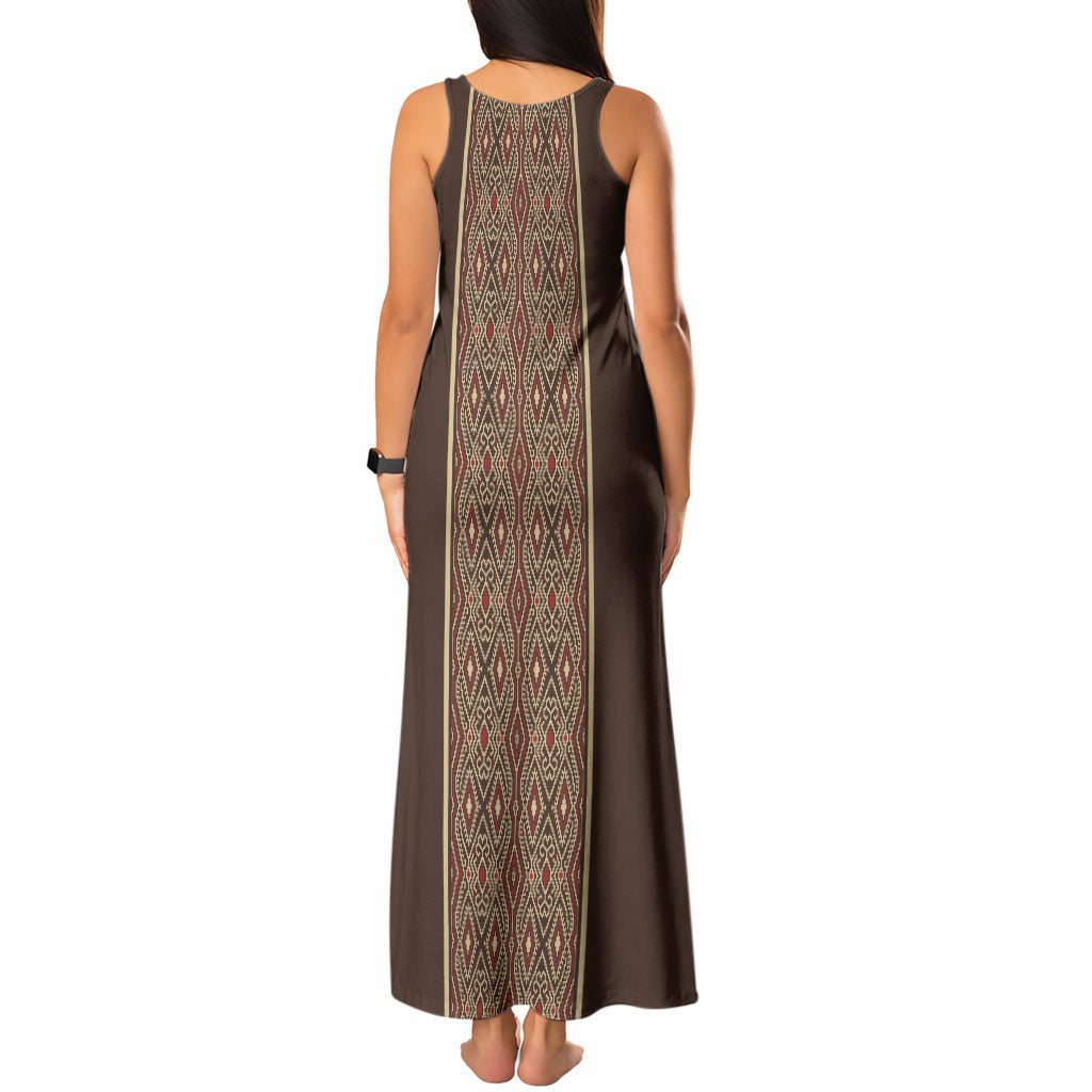 Mabuhay Philippines Festival Tank Maxi Dress Tnalak Modern Filipiniana Inspired LT14 - Polynesian Pride