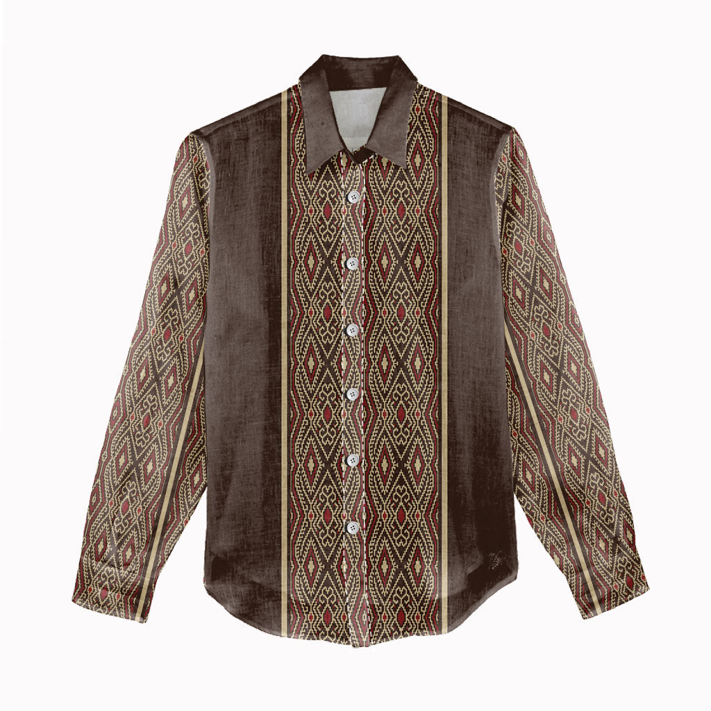 Mabuhay Philippines Festival Women Casual Shirt Tnalak Modern Filipiniana Inspired LT14 - Polynesian Pride
