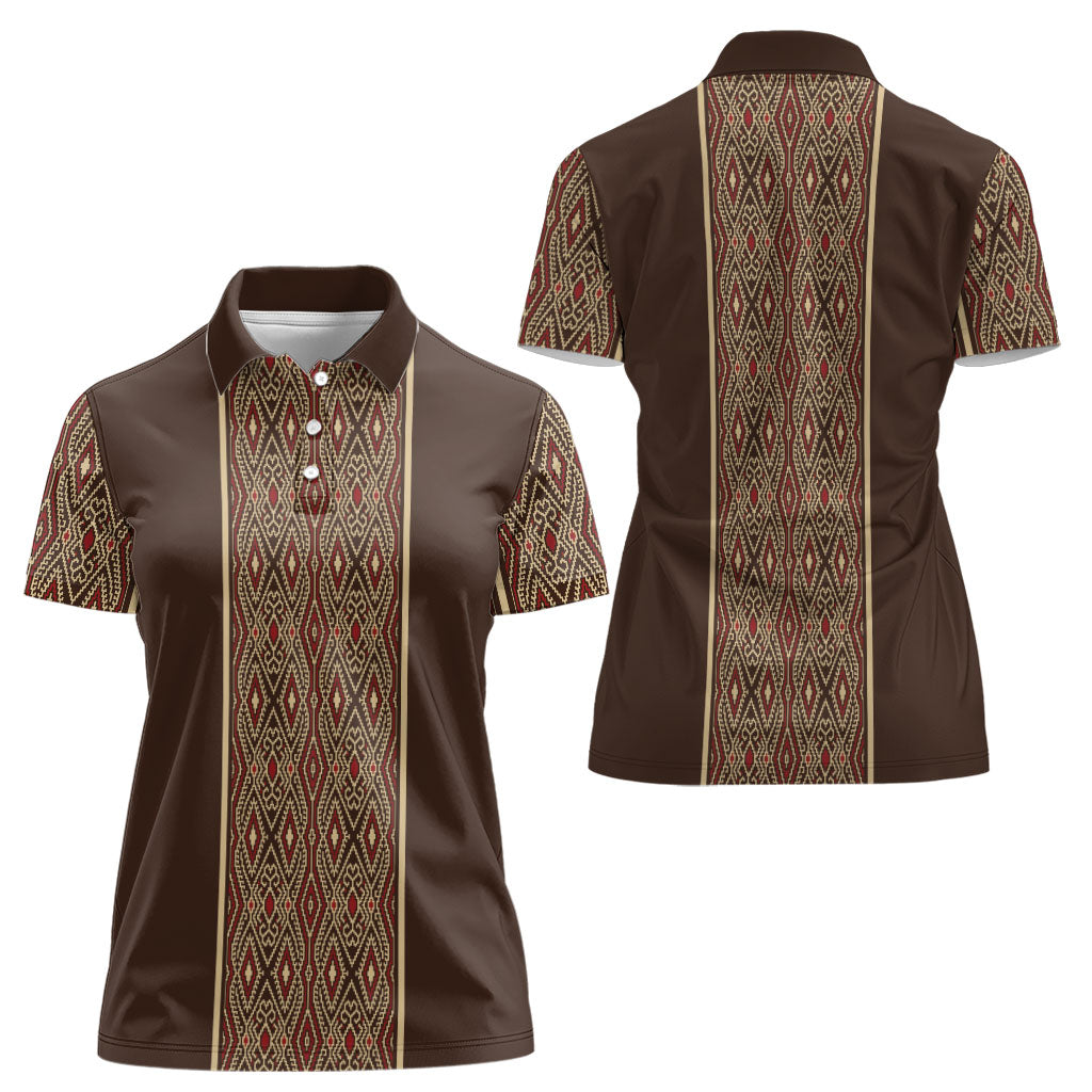 Mabuhay Philippines Festival Women Polo Shirt Tnalak Modern Filipiniana Inspired LT14 - Polynesian Pride