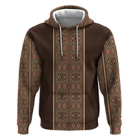Mabuhay Philippines Festival Zip Hoodie Tnalak Modern Filipiniana Inspired LT14 Pullover Hoodie Brown - Polynesian Pride