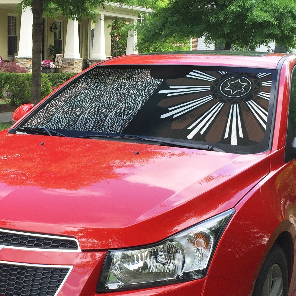 Mabuhay Philippines Festival Auto Sun Shade Araw Tnalak Modern Filipiniana Inspired LT14 - Polynesian Pride