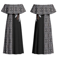 Mabuhay Philippines Festival Couples Matching Off Shoulder Maxi Dress and Long Sleeve Button Shirt Araw Tnalak Modern Filipiniana Inspired LT14 - Polynesian Pride