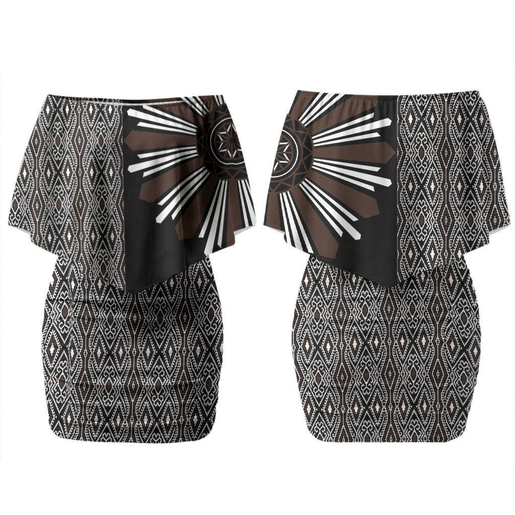 Mabuhay Philippines Festival Couples Matching Off Shoulder Short Dress and Hawaiian Shirt Araw Tnalak Modern Filipiniana Inspired LT14 - Polynesian Pride