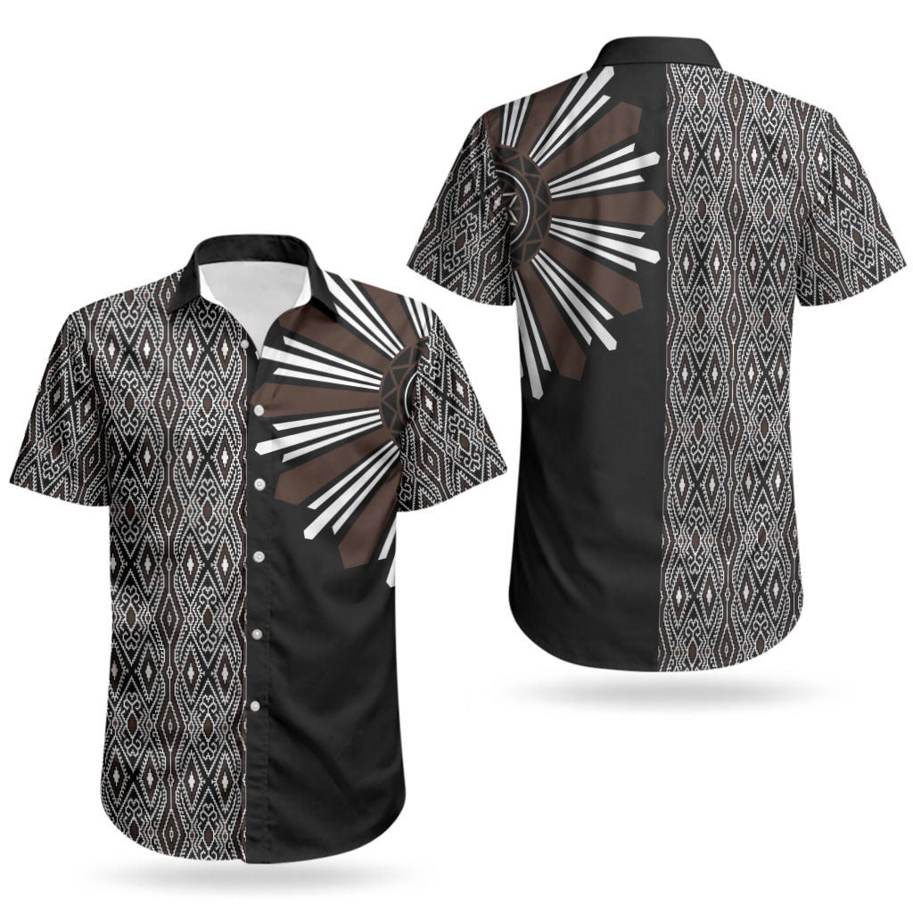 Mabuhay Philippines Festival Couples Matching Off Shoulder Short Dress and Hawaiian Shirt Araw Tnalak Modern Filipiniana Inspired LT14 - Polynesian Pride