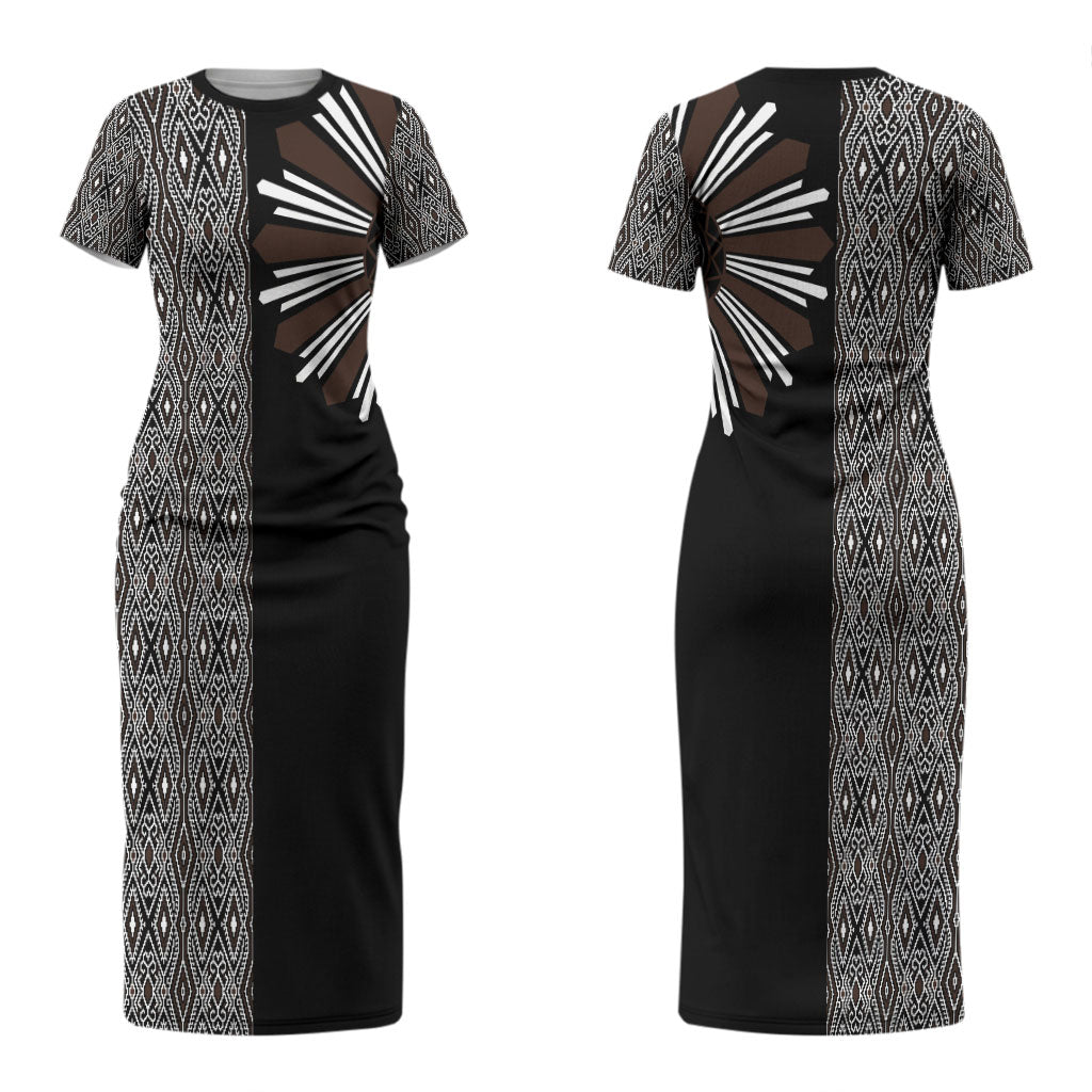 Mabuhay Philippines Festival Couples Matching Short Sleeve Bodycon Dress and Hawaiian Shirt Araw Tnalak Modern Filipiniana Inspired LT14 - Polynesian Pride
