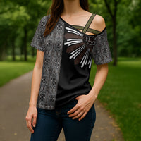 Mabuhay Philippines Festival Cross Shoulder Shirt Araw Tnalak Modern Filipiniana Inspired LT14 - Polynesian Pride