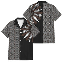 Mabuhay Philippines Festival Family Matching Off Shoulder Short Dress and Hawaiian Shirt Araw Tnalak Modern Filipiniana Inspired LT14 Dad's Shirt - Short Sleeve Black - Polynesian Pride