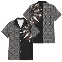Mabuhay Philippines Festival Family Matching Tank Maxi Dress and Hawaiian Shirt Araw Tnalak Modern Filipiniana Inspired LT14 Dad's Shirt - Short Sleeve Black - Polynesian Pride