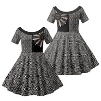 Mabuhay Philippines Festival Family Matching Tank Maxi Dress and Hawaiian Shirt Araw Tnalak Modern Filipiniana Inspired LT14 Daughter's Dress Black - Polynesian Pride