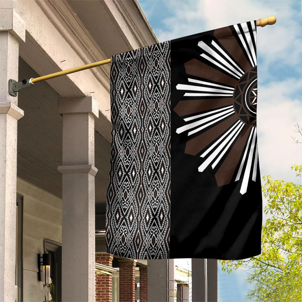 Mabuhay Philippines Festival Garden Flag Araw Tnalak Modern Filipiniana Inspired LT14 House Flag Black - Polynesian Pride