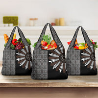 Mabuhay Philippines Festival Grocery Bag Araw Tnalak Modern Filipiniana Inspired LT14 3-pack One Size Black - Polynesian Pride