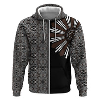 Mabuhay Philippines Festival Hoodie Araw Tnalak Modern Filipiniana Inspired LT14 Zip Hoodie Black - Polynesian Pride