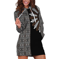 Mabuhay Philippines Festival Hoodie Dress Araw Tnalak Modern Filipiniana Inspired LT14 Black - Polynesian Pride