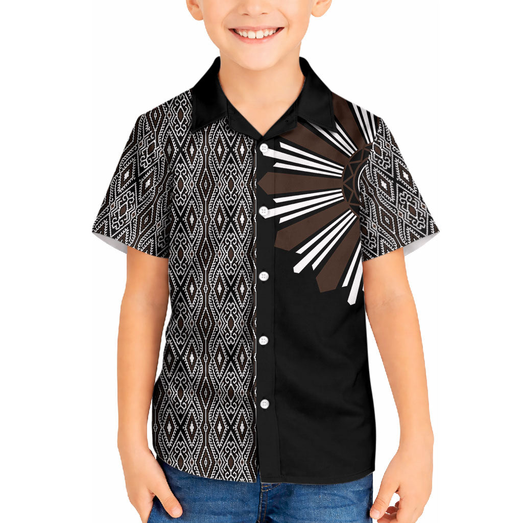 Mabuhay Philippines Festival Kid Hawaiian Shirt Araw Tnalak Modern Filipiniana Inspired LT14 Kid Black - Polynesian Pride