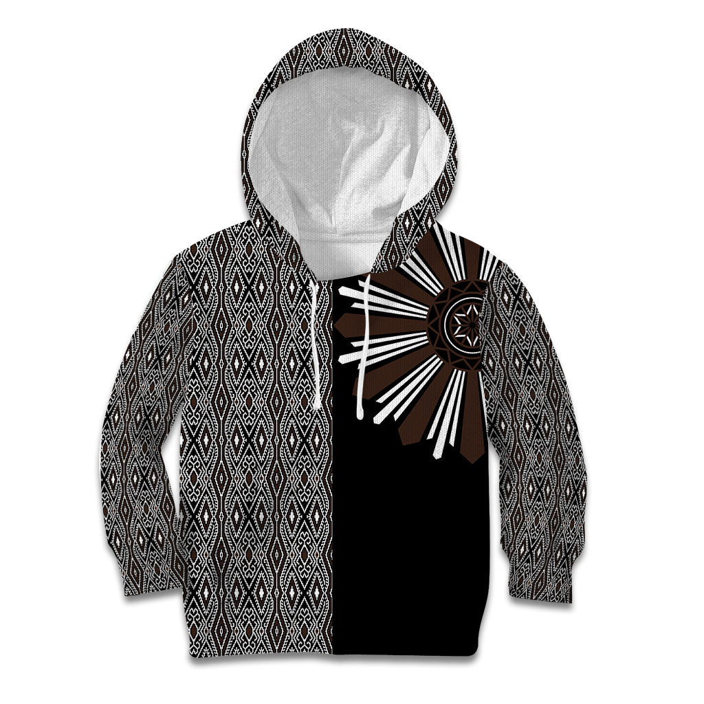 Mabuhay Philippines Festival Kid Hoodie Araw Tnalak Modern Filipiniana Inspired LT14 Hoodie Black - Polynesian Pride