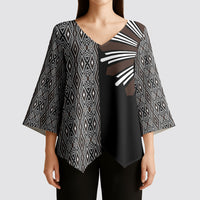 Mabuhay Philippines Festival Kimono Sleeve Blouse Araw Tnalak Modern Filipiniana Inspired LT14 - Polynesian Pride
