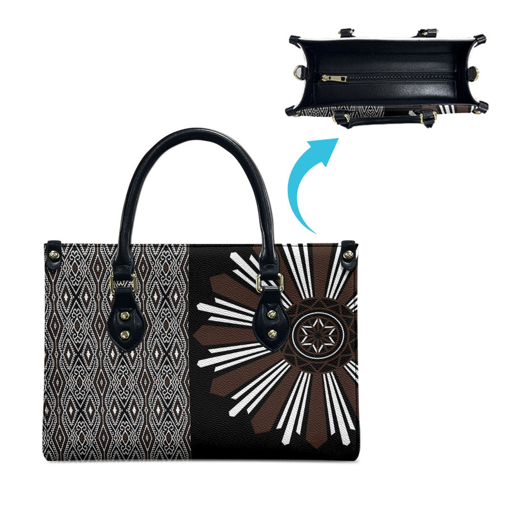 Mabuhay Philippines Festival Leather Bag Araw Tnalak Modern Filipiniana Inspired LT14 - Polynesian Pride