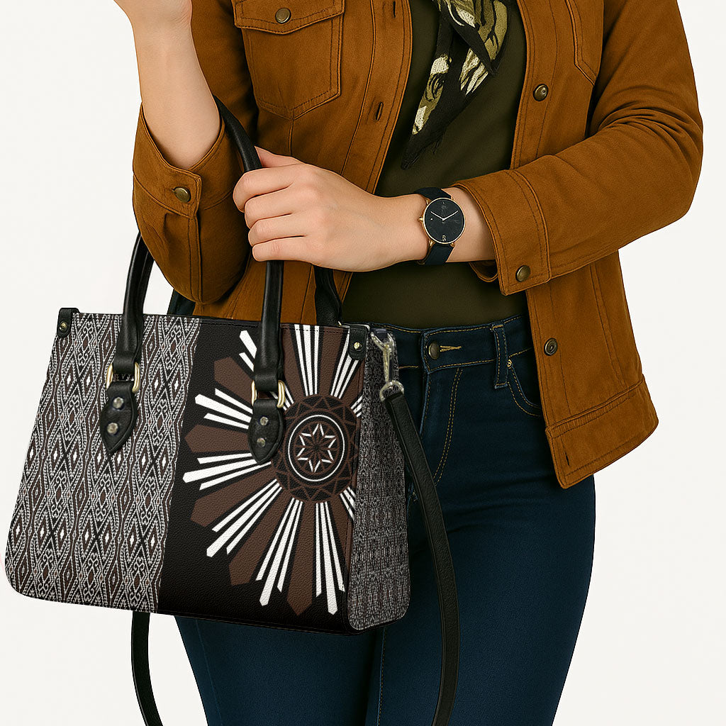 Mabuhay Philippines Festival Leather Bag Araw Tnalak Modern Filipiniana Inspired LT14 - Polynesian Pride