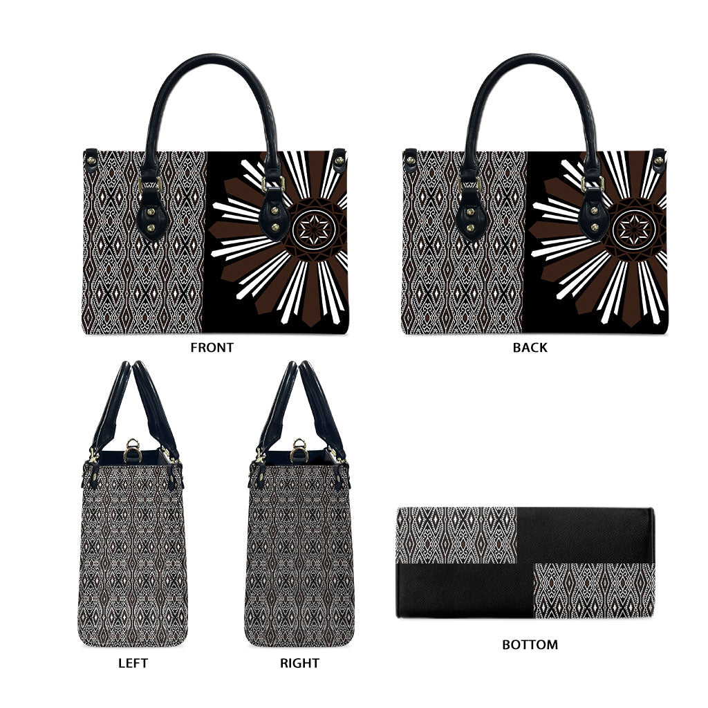 Mabuhay Philippines Festival Leather Bag Araw Tnalak Modern Filipiniana Inspired LT14 - Polynesian Pride