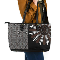 Mabuhay Philippines Festival Leather Tote Bag Araw Tnalak Modern Filipiniana Inspired LT14 - Polynesian Pride