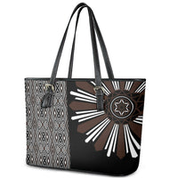 Mabuhay Philippines Festival Leather Tote Bag Araw Tnalak Modern Filipiniana Inspired LT14 - Polynesian Pride