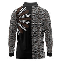 Mabuhay Philippines Festival Long Sleeve Polo Shirt Araw Tnalak Modern Filipiniana Inspired LT14 - Polynesian Pride