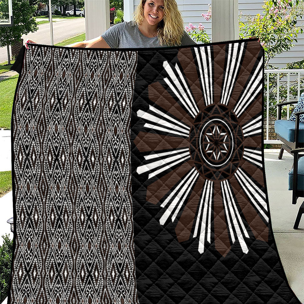 Mabuhay Philippines Festival Quilt Araw Tnalak Modern Filipiniana Inspired LT14 Black - Polynesian Pride