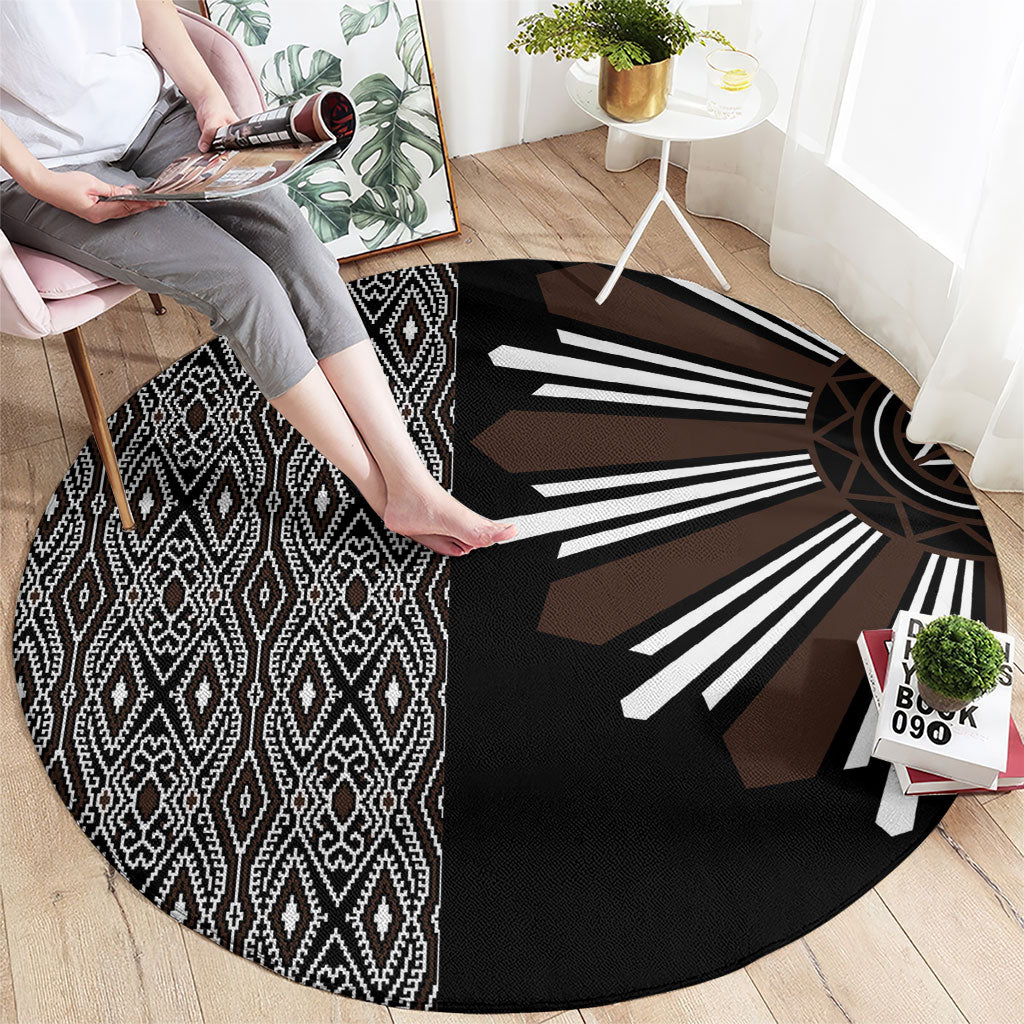 Mabuhay Philippines Festival Round Carpet Araw Tnalak Modern Filipiniana Inspired LT14 - Polynesian Pride