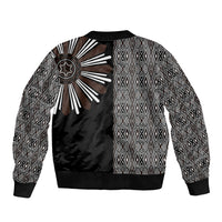 Mabuhay Philippines Festival Sleeve Zip Bomber Jacket Araw Tnalak Modern Filipiniana Inspired LT14 - Polynesian Pride