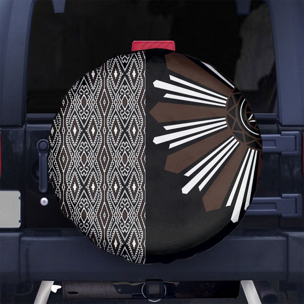 Mabuhay Philippines Festival Spare Tire Cover Araw Tnalak Modern Filipiniana Inspired LT14 No hole Black - Polynesian Pride