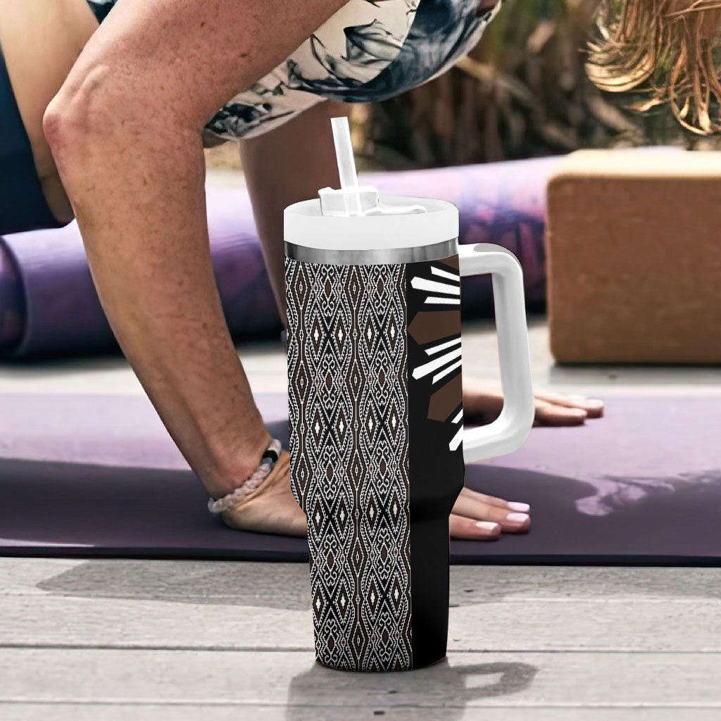 Mabuhay Philippines Festival Tumbler With Handle Araw Tnalak Modern Filipiniana Inspired LT14 - Polynesian Pride