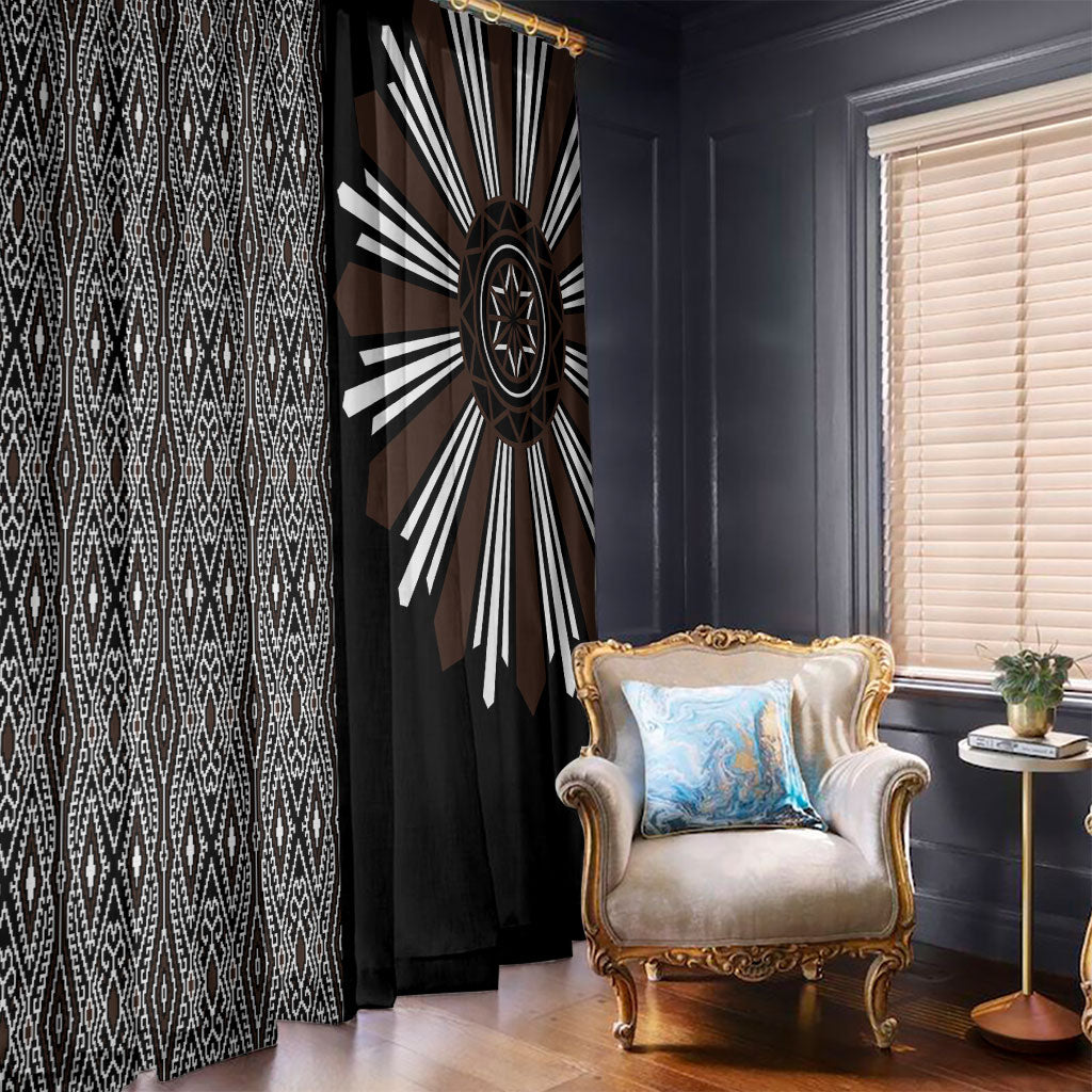 Mabuhay Philippines Festival Window Curtain Araw Tnalak Modern Filipiniana Inspired LT14 - Polynesian Pride