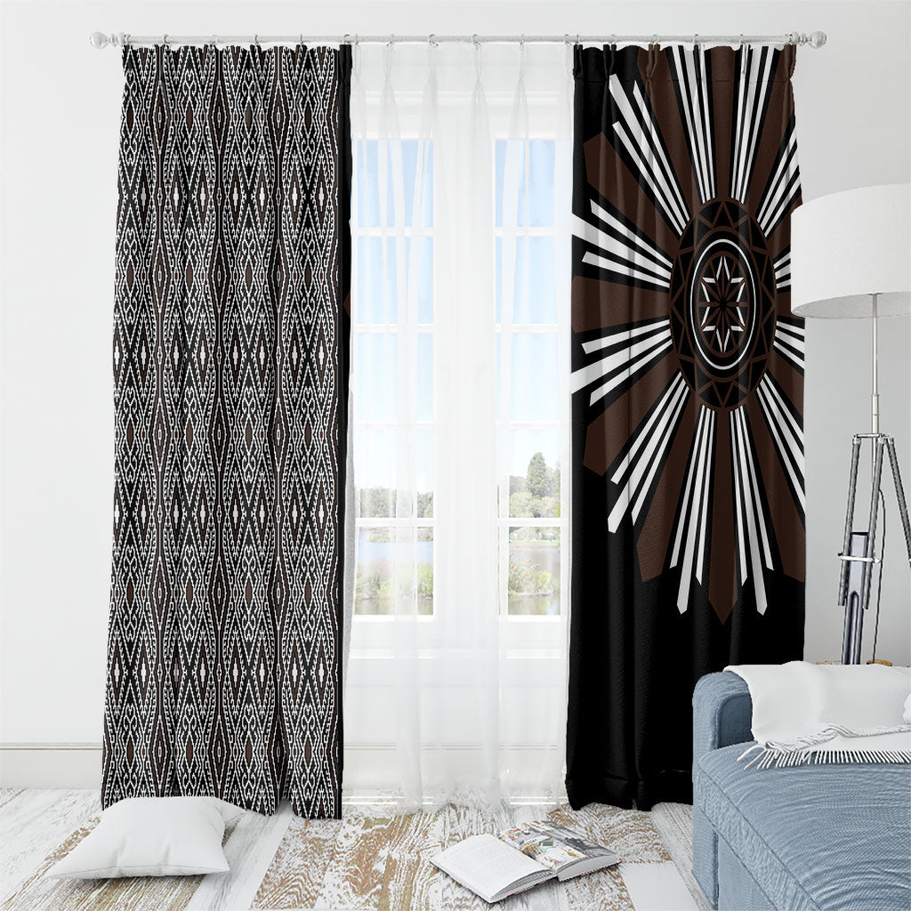 Mabuhay Philippines Festival Window Curtain Araw Tnalak Modern Filipiniana Inspired LT14 - Polynesian Pride