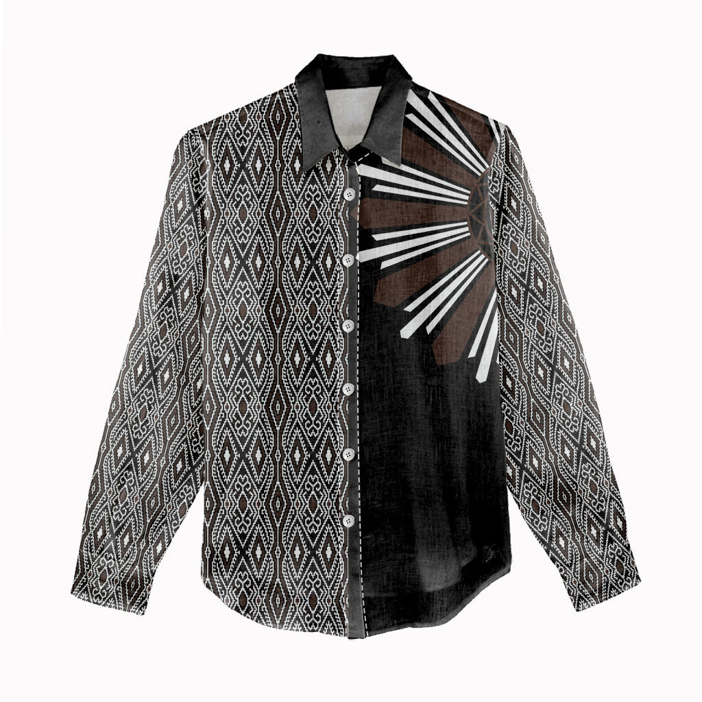 Mabuhay Philippines Festival Women Casual Shirt Araw Tnalak Modern Filipiniana Inspired LT14 - Polynesian Pride