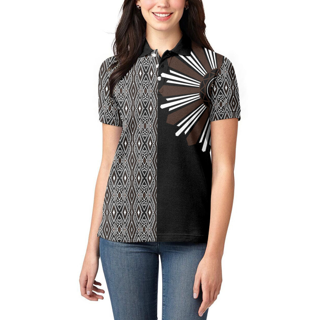 Mabuhay Philippines Festival Women Polo Shirt Araw Tnalak Modern Filipiniana Inspired LT14 - Polynesian Pride