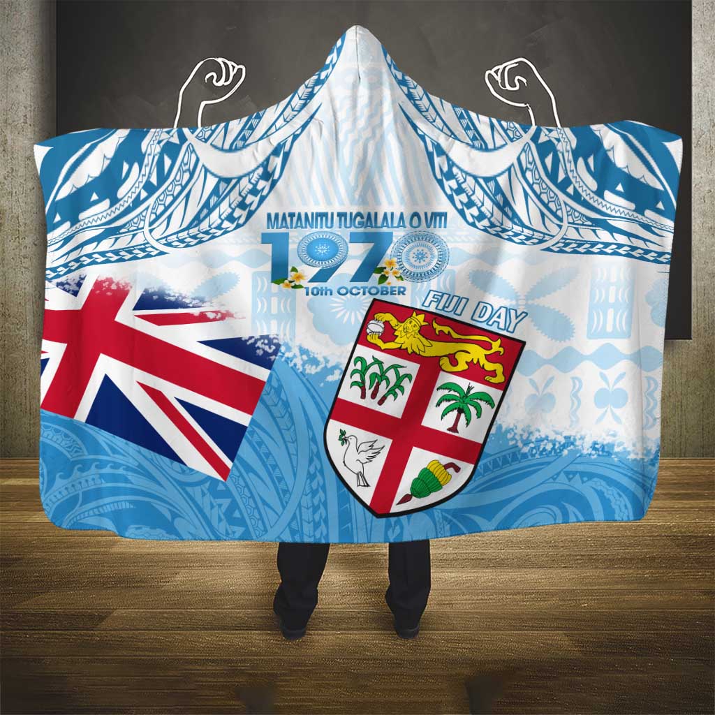 Fiji Day 1970 Hooded Blanket Proud To Be A Fijian Tapa Pattern LT14 - Polynesian Pride