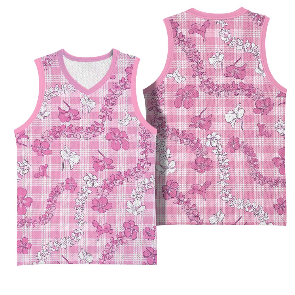 Alaka Aloha Hawaii Basketball Jersey Plumeria Lei With Palaka Motif - Polynesian Pride
